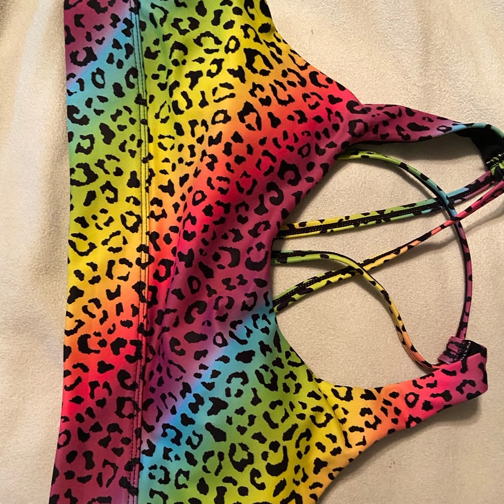 Zyia rainbow leopard bra